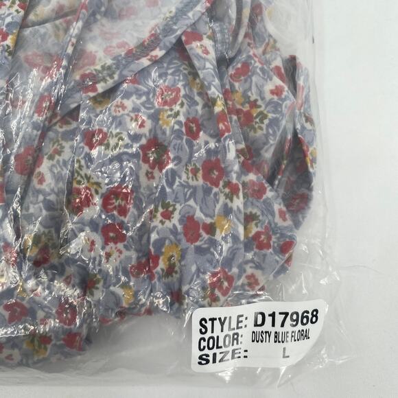Heatherly Dusty Blue Floral One Shoulder Ruffle Detail Mini Dress Size Large - Picture 9 of 9
